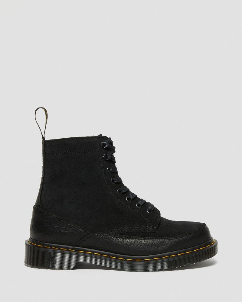 Men's Dr Martens 1460 Guard Made in England Leather Lace Up Boots Black | AU 512XYU